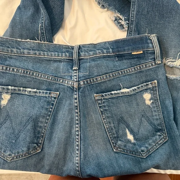 MOTHER Blue Distressed Boyfriend Jeans - Picture 6 of 10